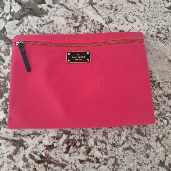 Kate Spade Pink Nylon Cosmetic Bag Clutch. - Picture 1 of 7